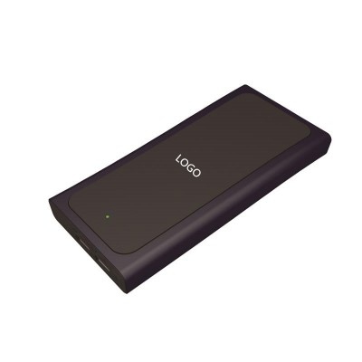 High capacity dual output power bank mobile charger, 10000mAh metal fast charging wireless power bank