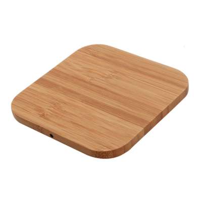 Custom Wooden Bamboo Wireless Charger Quick Wireless Charging Base For Mobile Phone