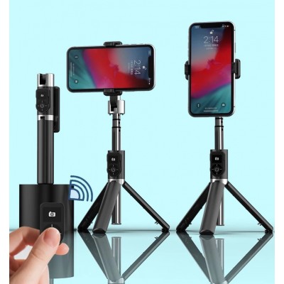 Foldable Wireless Selfie Stick Tripod with Remote Controller for Smartphone